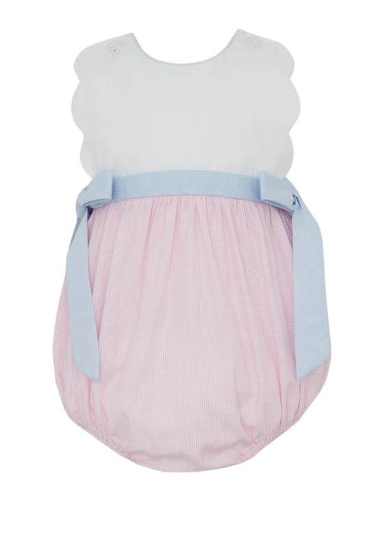 pink gingham scallop bubble