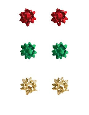 Christmas Present Bow Trio Earring Set
