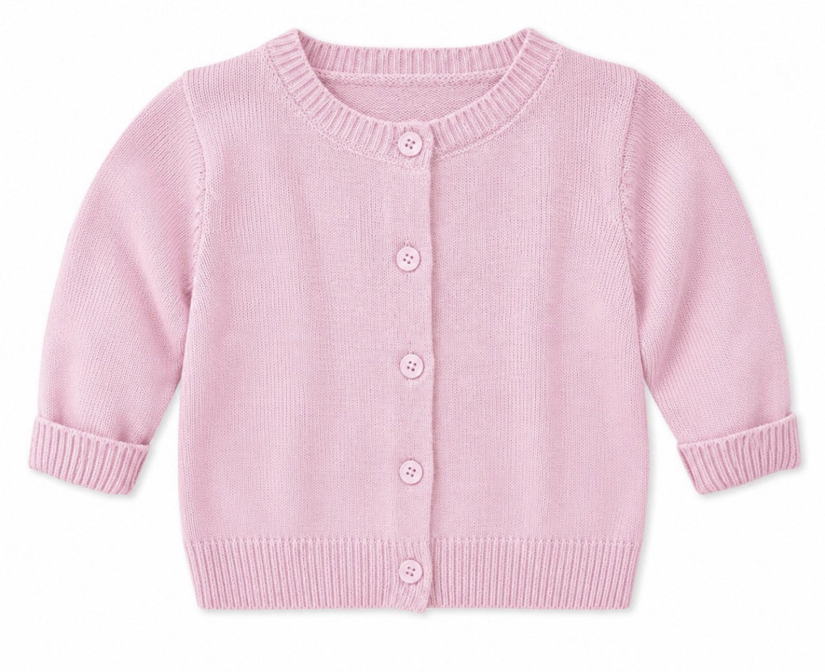 Soft Knit Pink Baby Cardigan