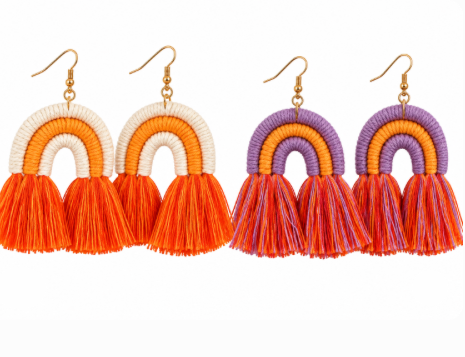 Clemson Rainbow Earrings