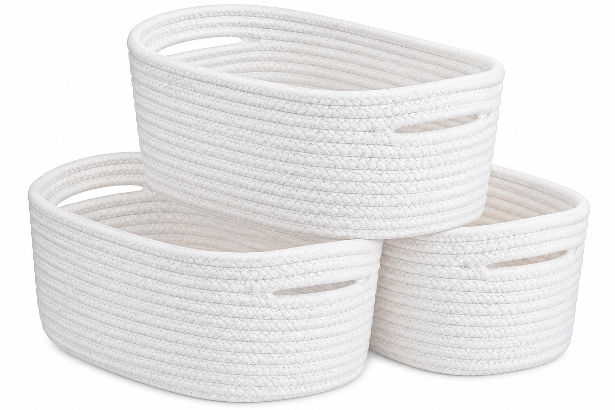 White Woven Gift Basket