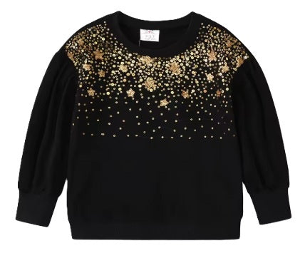 Black Gold Sequin Sweatshirt