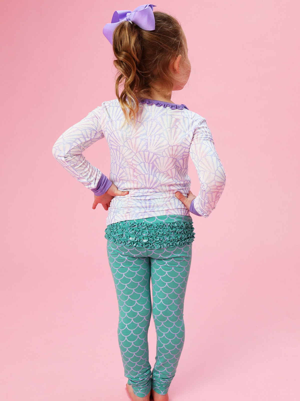 SoftSnooze™ Bamboo Mermaid Ruffle Toddler LS Pajama