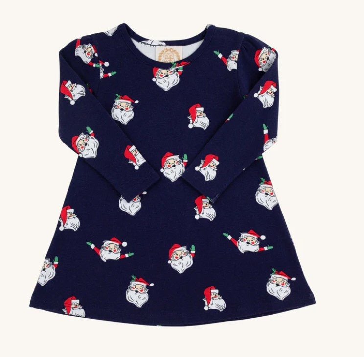 Long Sleeve Penny's Play Dress- Jolly Old St. Nick