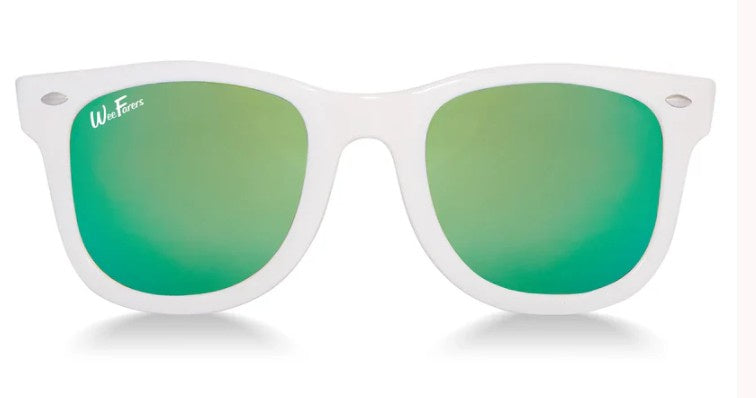 WeeFarers White w/Sea Green Polarized Sunglasses