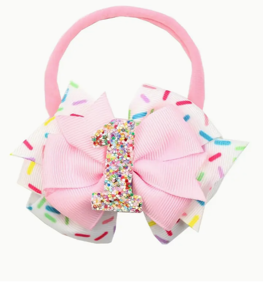 Sprinkle Birthday Hair Bow