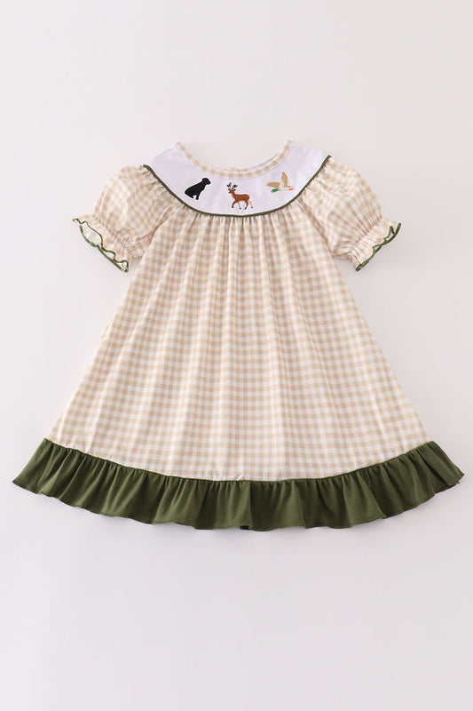 Beige Gingham Hunting Dress