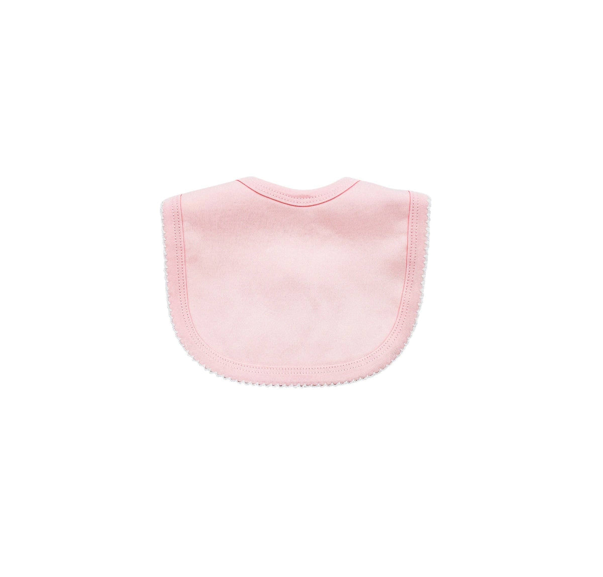 Bib - Pink W White Picot Trim