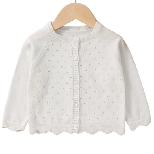 Cream Pearl Button Cardigan