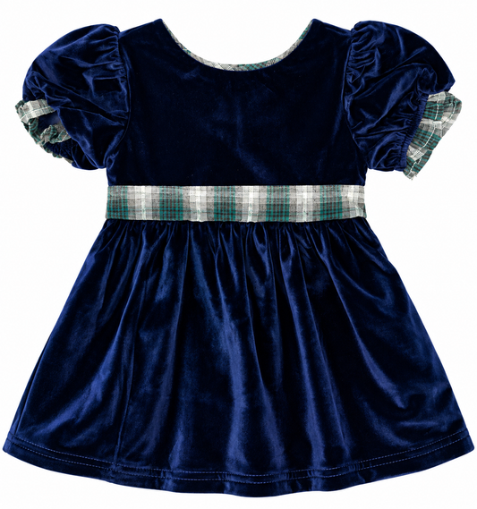 Navy Velvet Holiday Dress