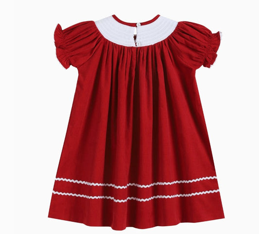 Red Smocked Nativity Dress