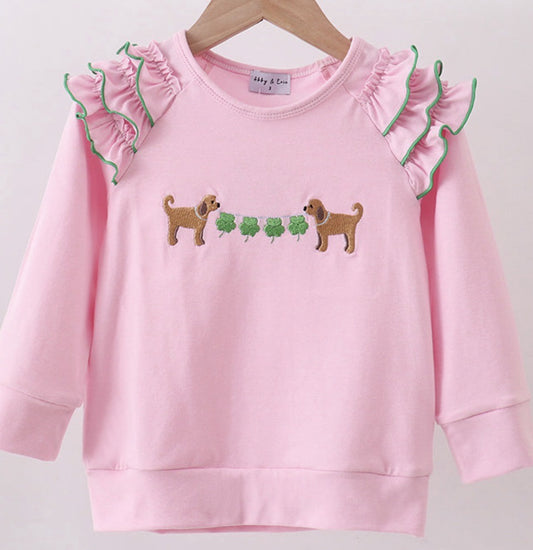 Pink Puppy Clover Ruffle Sweatshirt