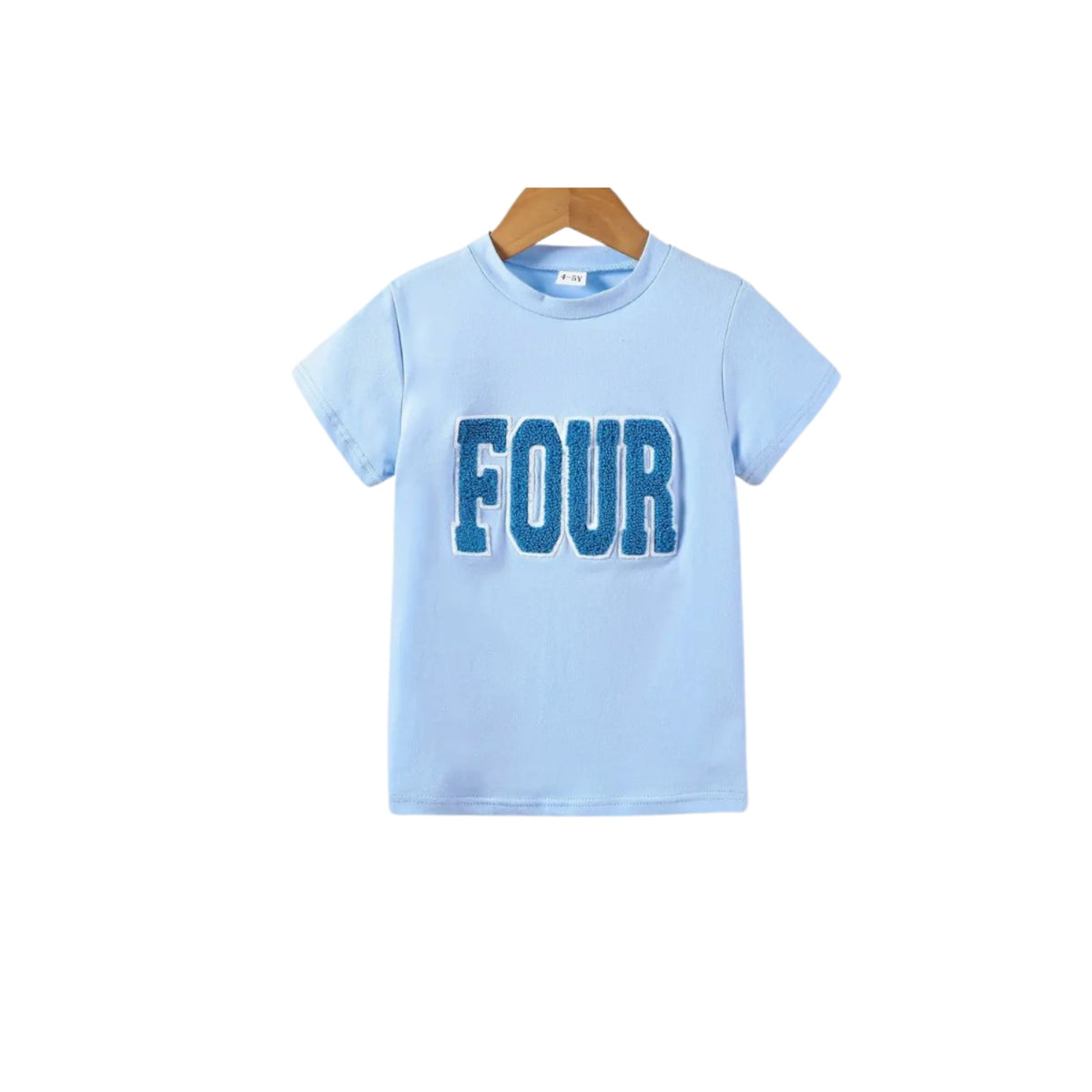 Boys Four Chenille Birthday T Shirt