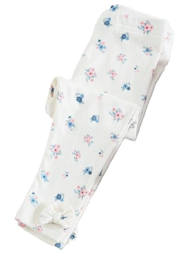 Cream Floral Bow Legging