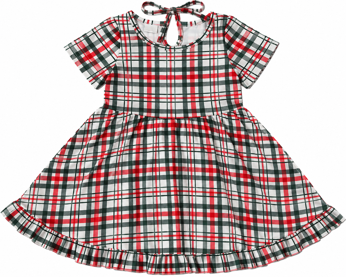 Christmas Plaid Twirl Dress