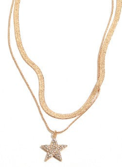 Crystal Star Layered Necklace