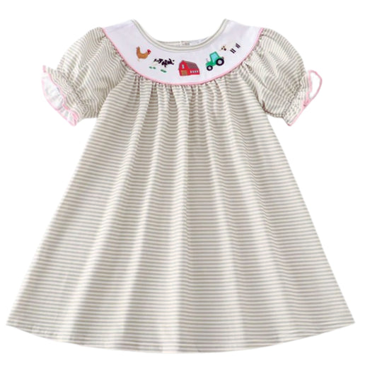 Embroidered Farm Dress