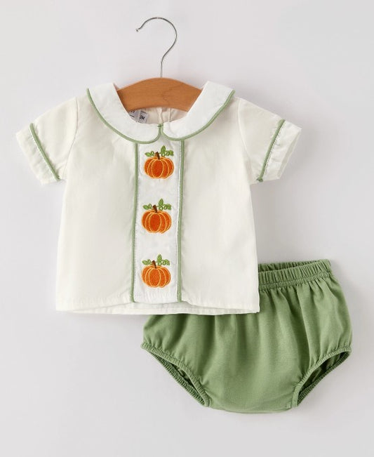 Boys Fall Pumpkin Applique Set