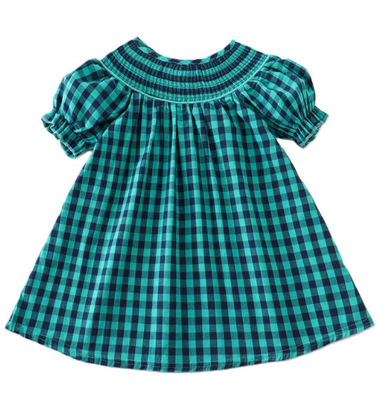 Smocked Forest Plaid Dress