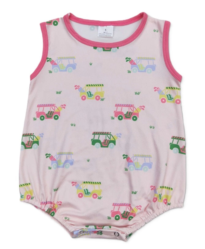 Pink Sleeveless Golf Cart Romper