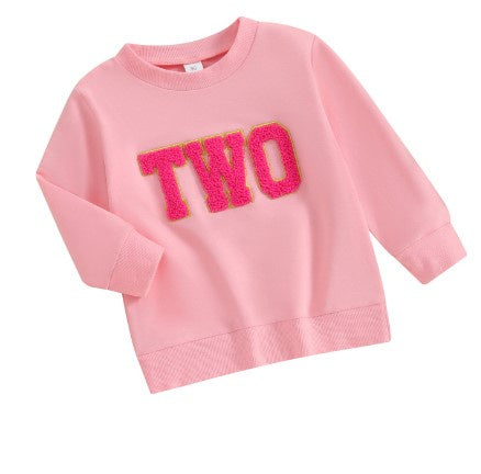 Girl Two Chenille Patch Sweatshirt