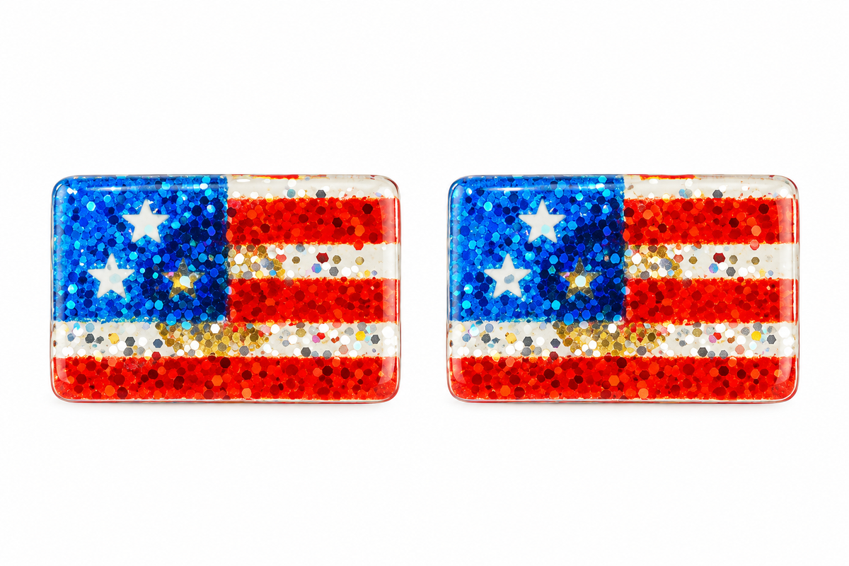 Sparkly Flag Studs