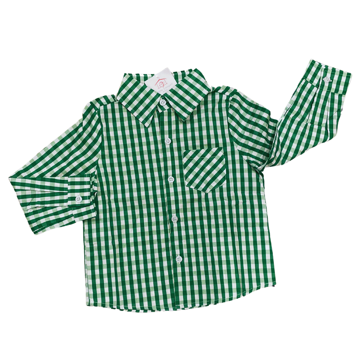 Green Gingham Button Up