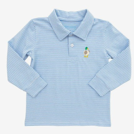 Itsy Bitsy Striped Polo- Mallard
