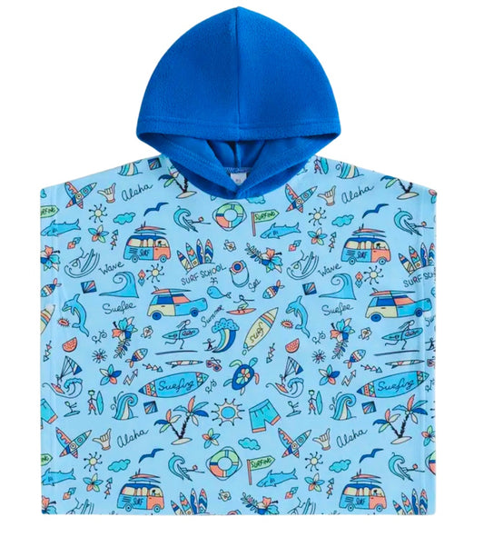 Blue Surf Hooded Towel