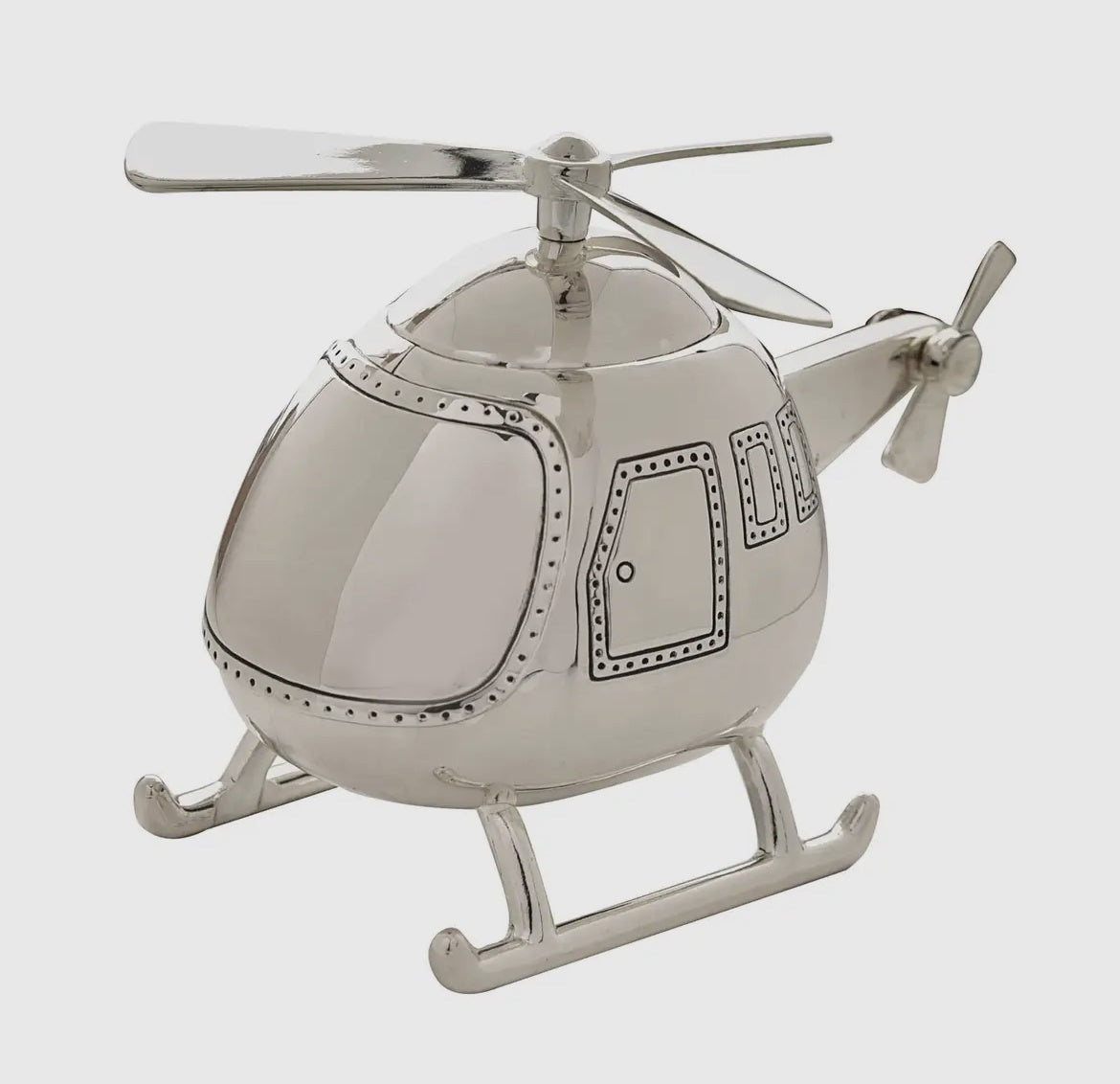 Silver Plated Helicopter Money Box