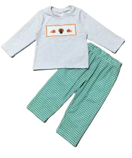 Gingham Green Turkey Set