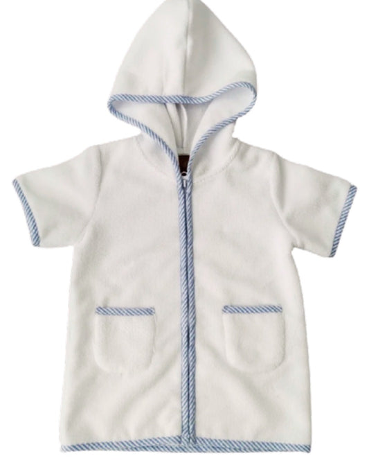 Blue Seersucker Swim Cover Up