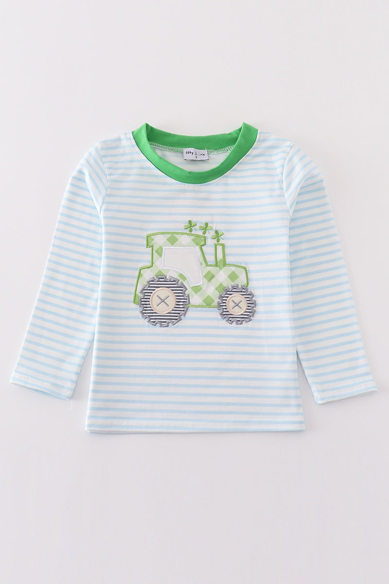 Green Tractor Clover LS T Shirt