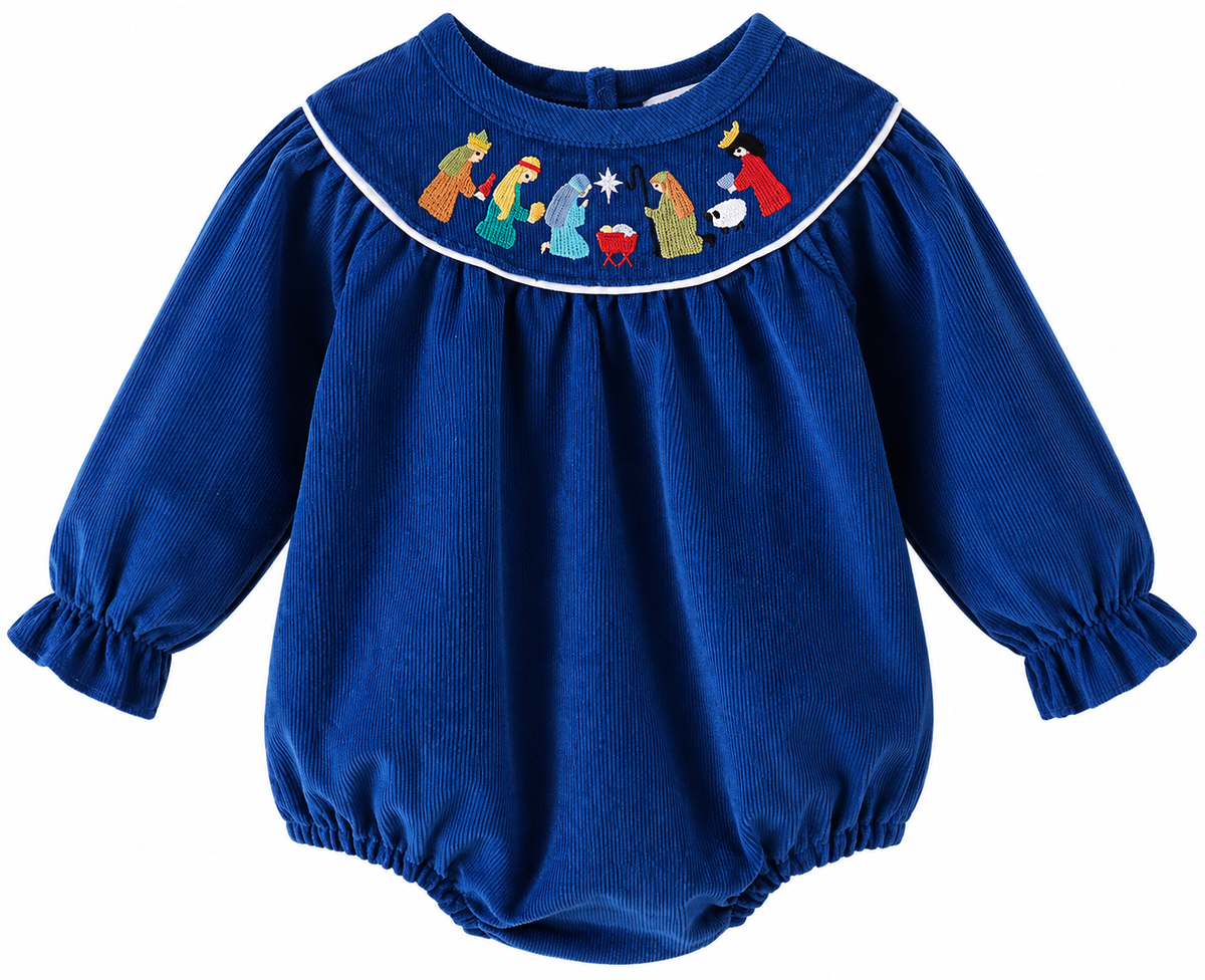 Navy Corduroy Nativity Bubble