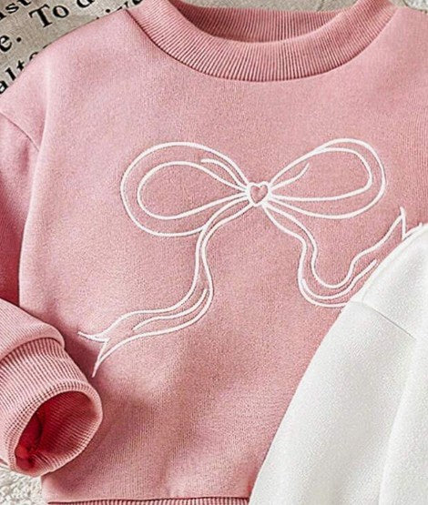 Embroidered Bow Sweatshirt