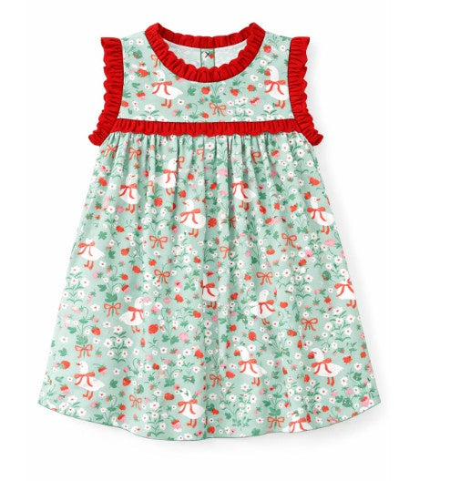 Strawberry Goose Ruffle Dress