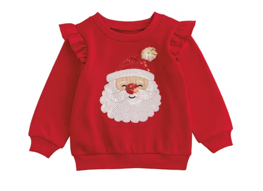 Pink Sparkle Santa Sweatshirt