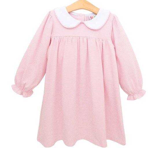Light Pink Stripe Lottie LS Dress