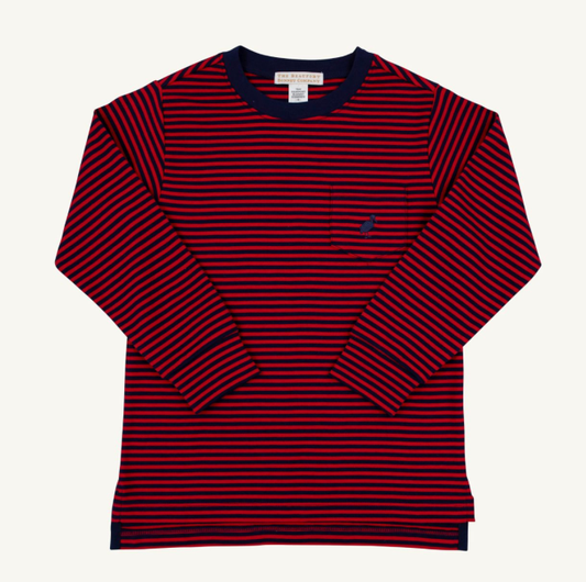 Carter Crewneck LS Red/Navy Stripe