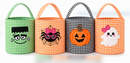 Embroidered Halloween Character Basket