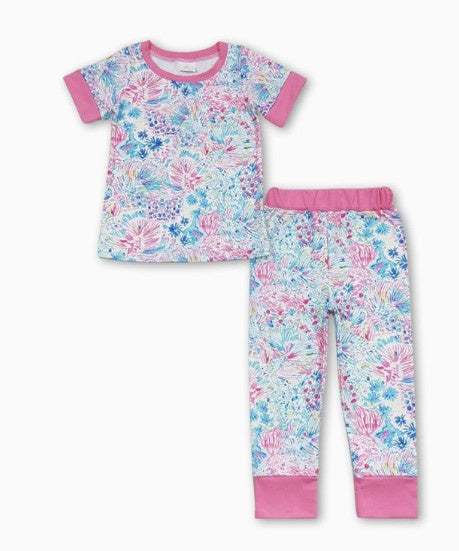 Pink Watercolor Short Sleeve Pajamas