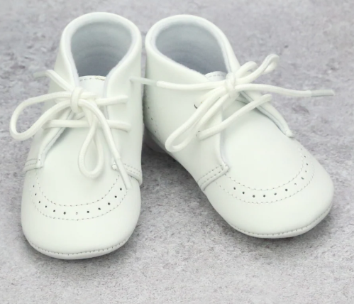 White Lace Up Leather Baby Shoe