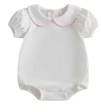 Girls Peter Pan Picot Trim Onesie