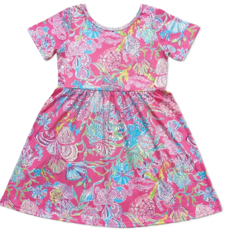 Watercolor Pink Reef Dress