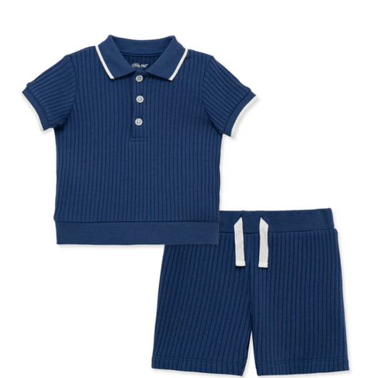 Navy 2 Piece Short Set